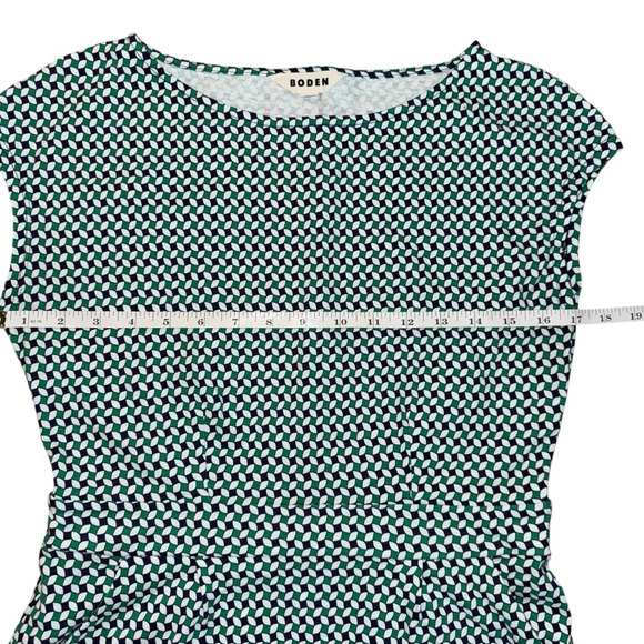 BODEN FLORRIE FLORAL JERSEY DRESS IN MEADOW GREEN, ABSTRACT DIAMOND 6R - Picture 6 of 7